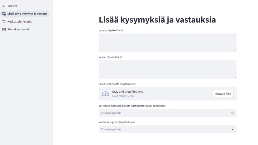 HR-admin panel käyttöliittymä